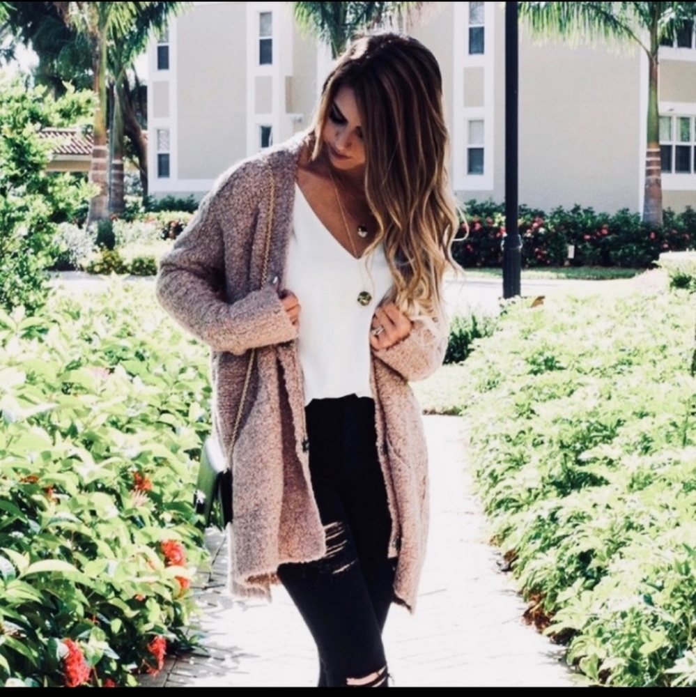 Free people boucle cardigan amber